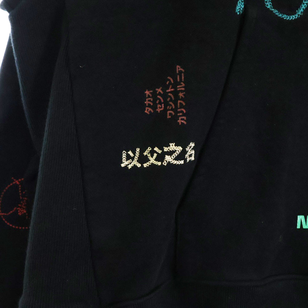 NAMESAKE(ナメサケ) Exclusive Black Oversized Sava Hoodie 刺繍プルオーバー ブラック パーカー