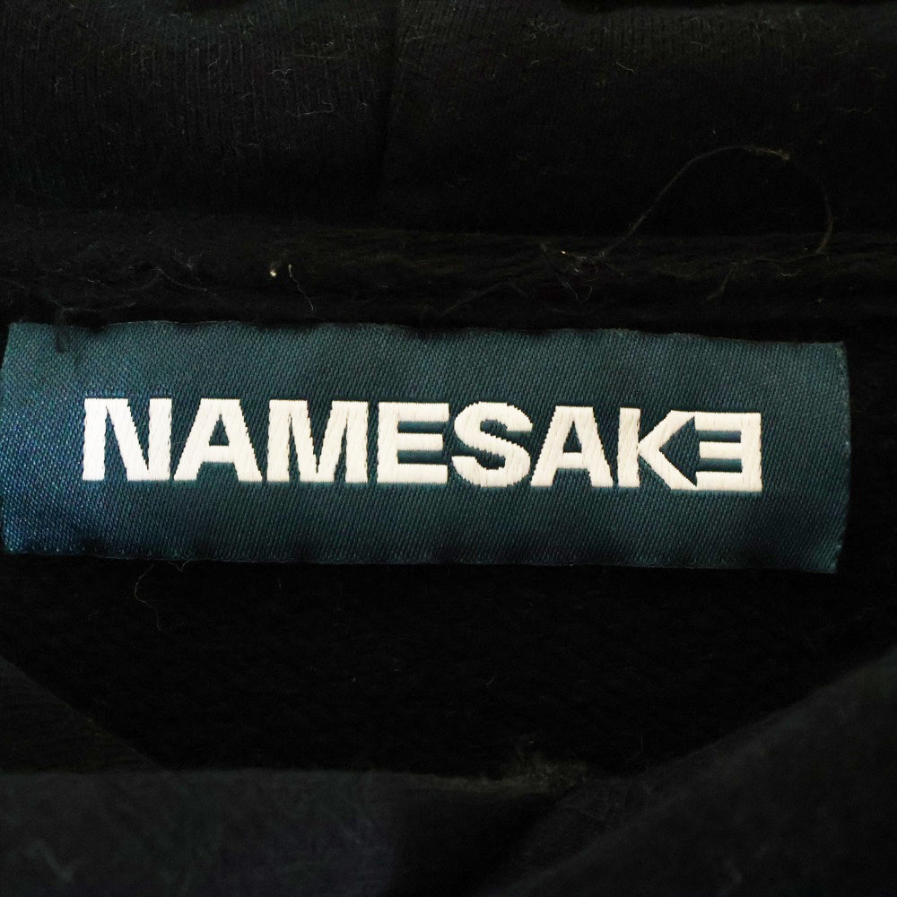 NAMESAKE(ナメサケ) Exclusive Black Oversized Sava Hoodie 刺繍プルオーバー ブラック パーカー