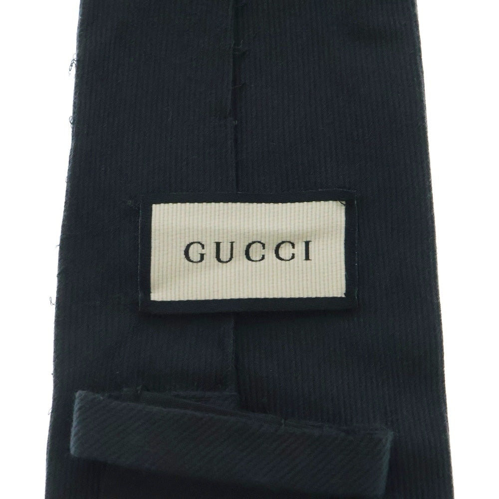 GUCCI(グッチ) シルクジャガード 無地 ネクタイ ダークグレー