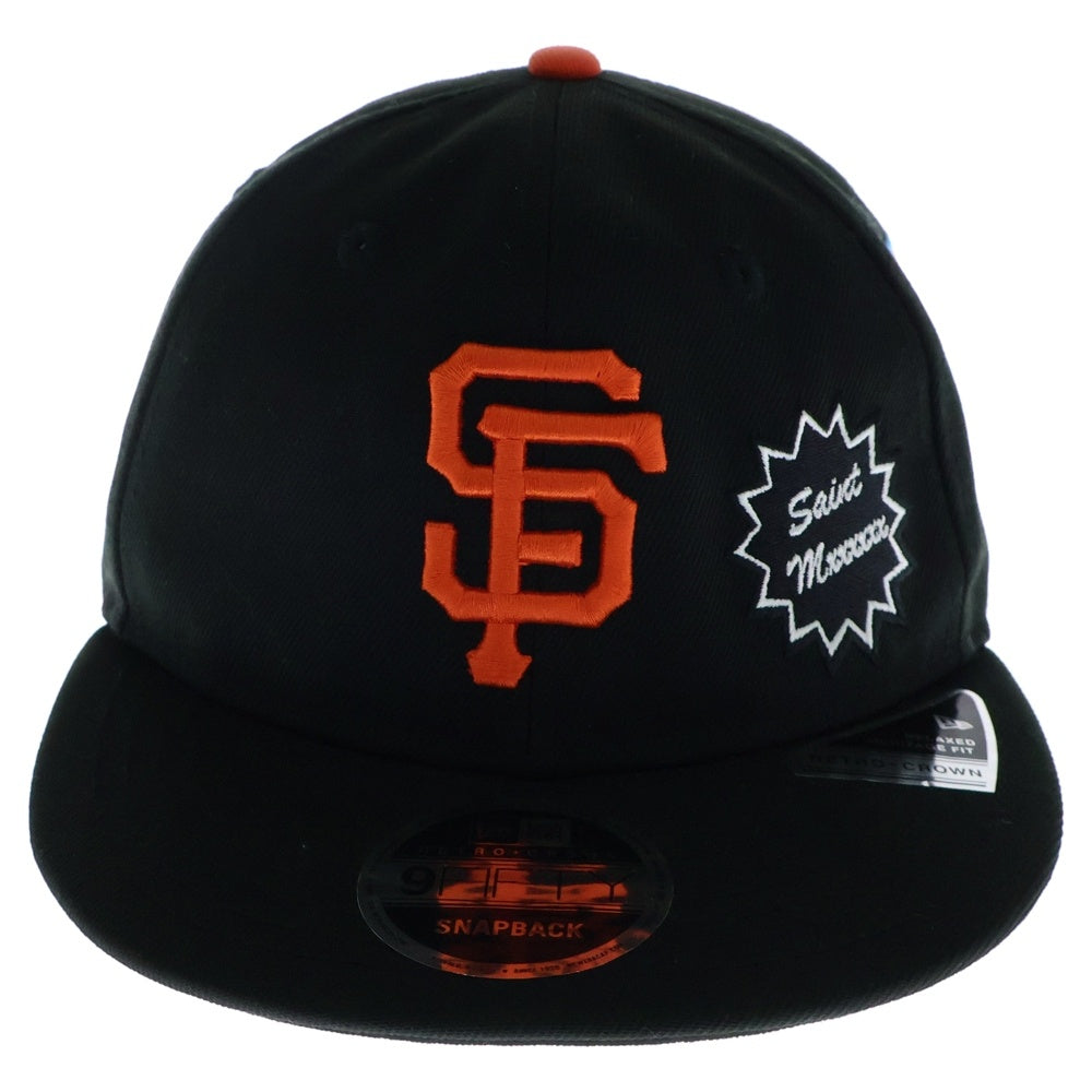 SAINT MICHAEL(セントマイケル) 25SS ×NEW ERA ×MLB GIANTS SNAPBACK ジャイアンツ スナップバック ワッペンロゴ キャップ 帽子 ブラック 14532342