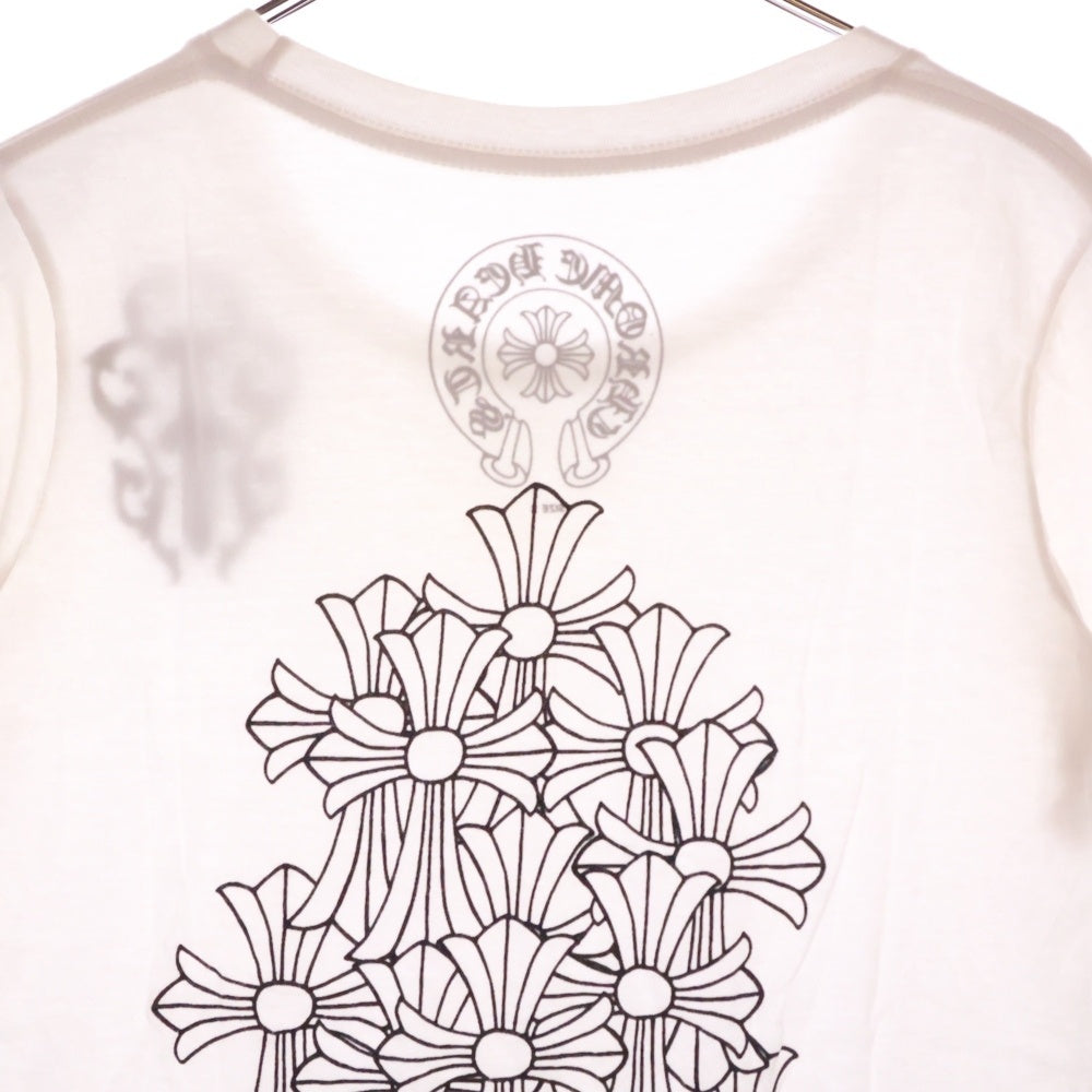 CHROME HEARTS(クロムハーツ) ヴァインダガー セメタリークロス CHロゴプリント 半袖Tシャツ カットソー ホワイト レディース