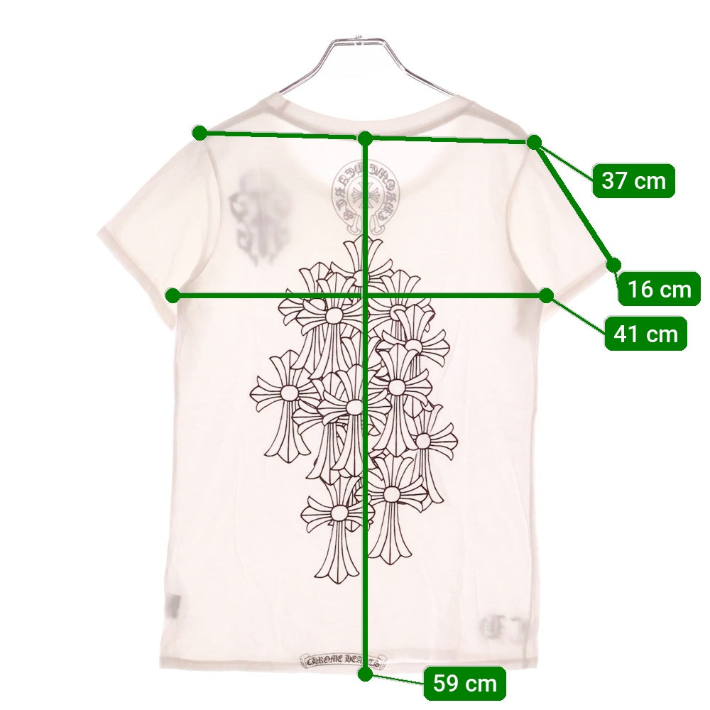CHROME HEARTS(クロムハーツ) ヴァインダガー セメタリークロス CHロゴプリント 半袖Tシャツ カットソー ホワイト レディース