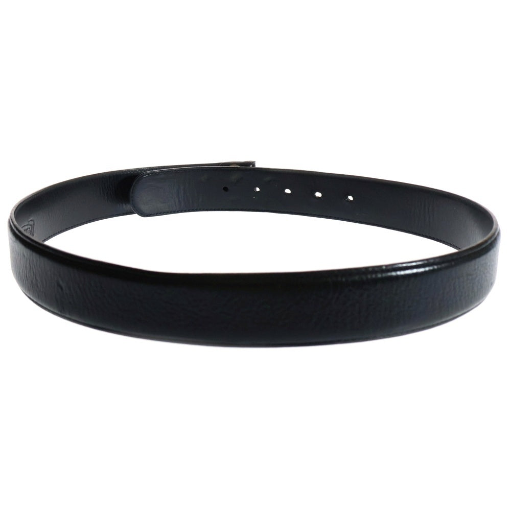 CHROME HEARTS(クロムハーツ) 1.5 STRAP 1.5inchスクロールレーベルリベッツ レザーベルト ブラック