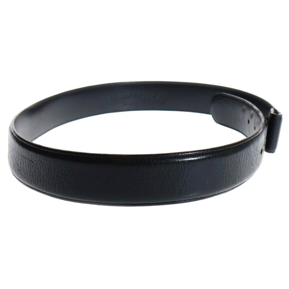 CHROME HEARTS(クロムハーツ) 1.5 STRAP 1.5inchスクロールレーベルリベッツ レザーベルト ブラック