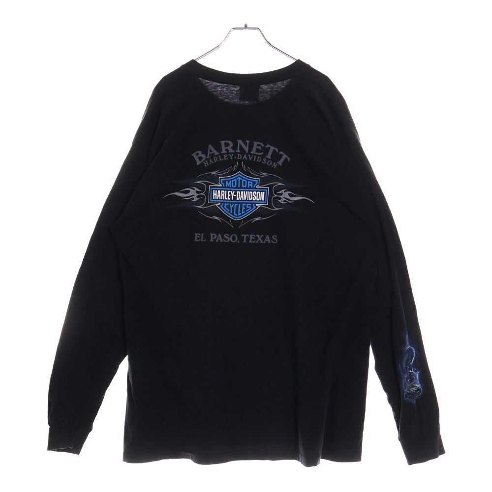 VINTAGE(ヴィンテージ) 00S HARLEY DAVIDSON MONTANA ハーレーダビッドソン ピエロ フレイム ロングスリーブ 長袖Tシャツ カットソー ブラック