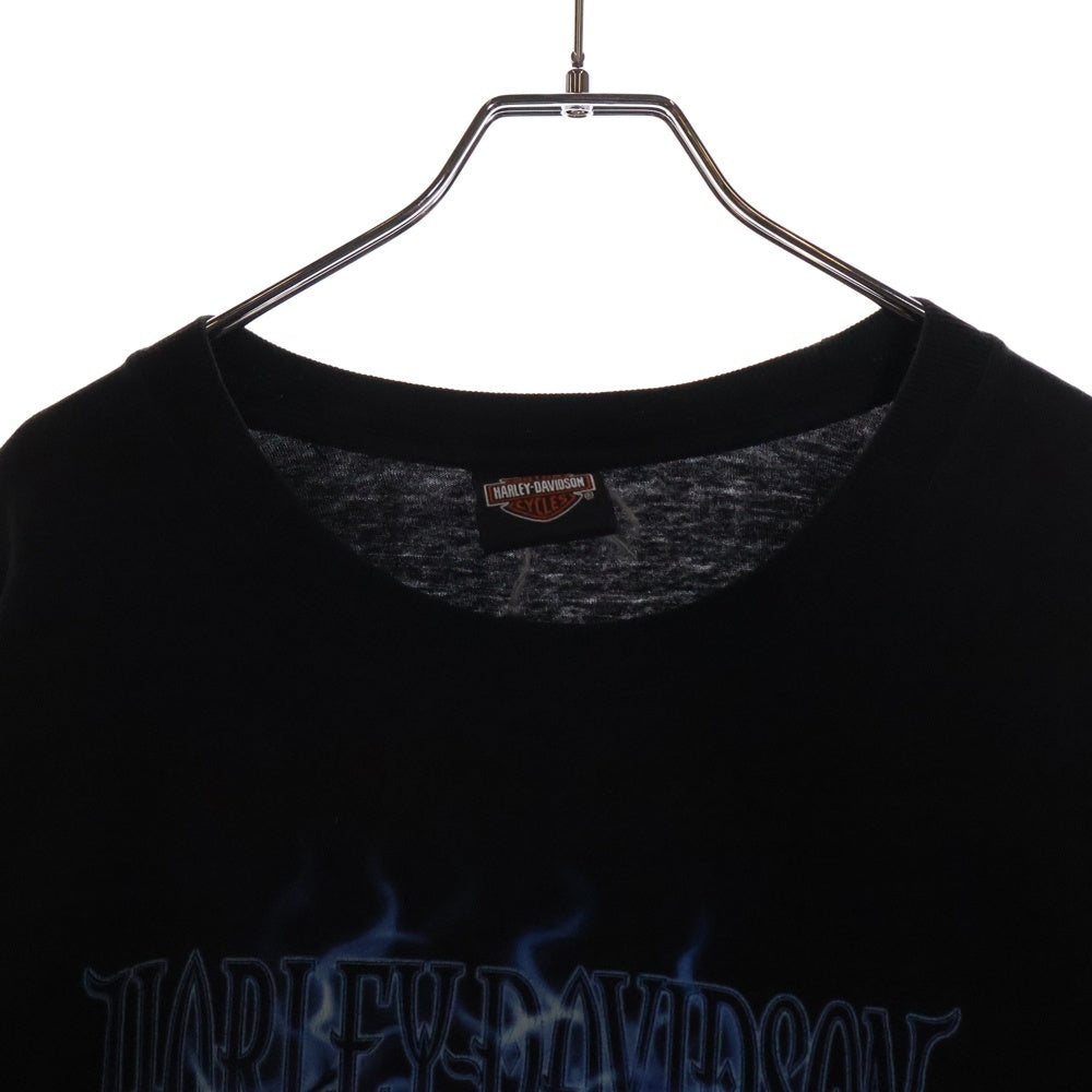 VINTAGE(ヴィンテージ) 00S HARLEY DAVIDSON MONTANA ハーレーダビッドソン ピエロ フレイム ロングスリーブ 長袖Tシャツ カットソー ブラック