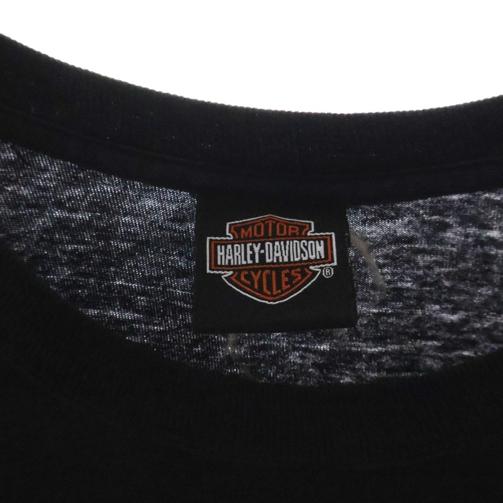 VINTAGE(ヴィンテージ) 00S HARLEY DAVIDSON MONTANA ハーレーダビッドソン ピエロ フレイム ロングスリーブ 長袖Tシャツ カットソー ブラック