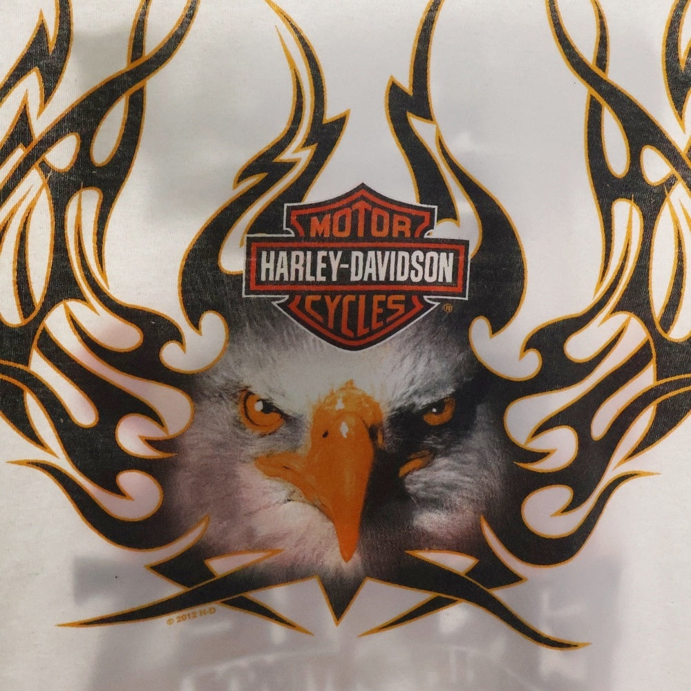 VINTAGE(ヴィンテージ) HARLEY DAVIDSON OKOBOJI イーグル トライバル ロングスリーブ 長袖Tシャツ カットソー ホワイト