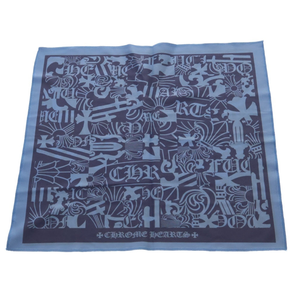 CHROME HEARTS(クロムハーツ) 総柄 アイウェアクロス 眼鏡拭き ブルー