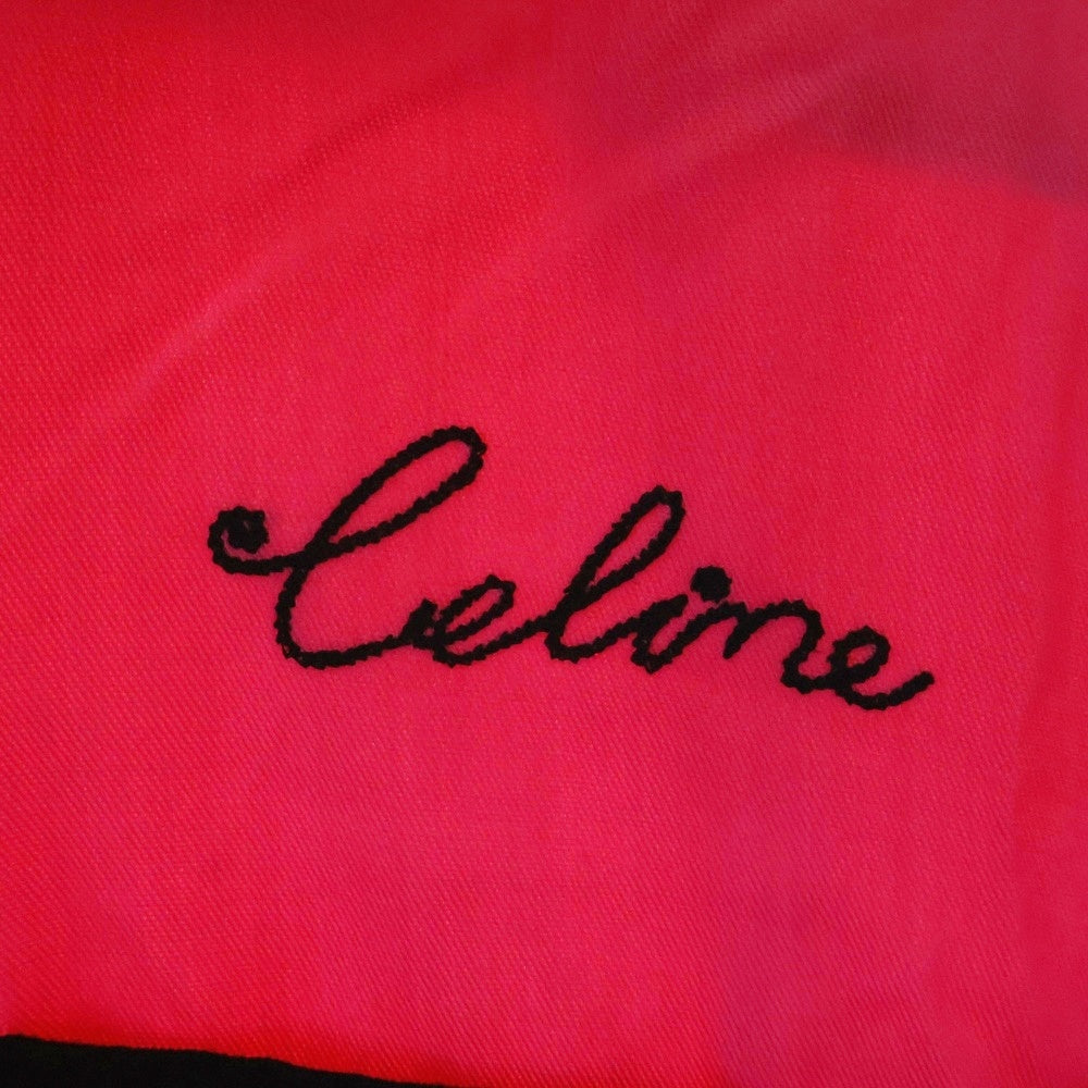 CELINE(セリーヌ) 22AW ロゴ刺繍ボーリング半袖シャツ ピンク 2C831171S