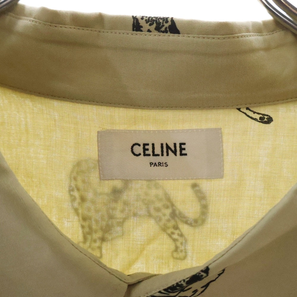 CELINE(セリーヌ) 21AW フィーラインプリントテイルコート半袖シャツ ベージュ 2C708362Q
