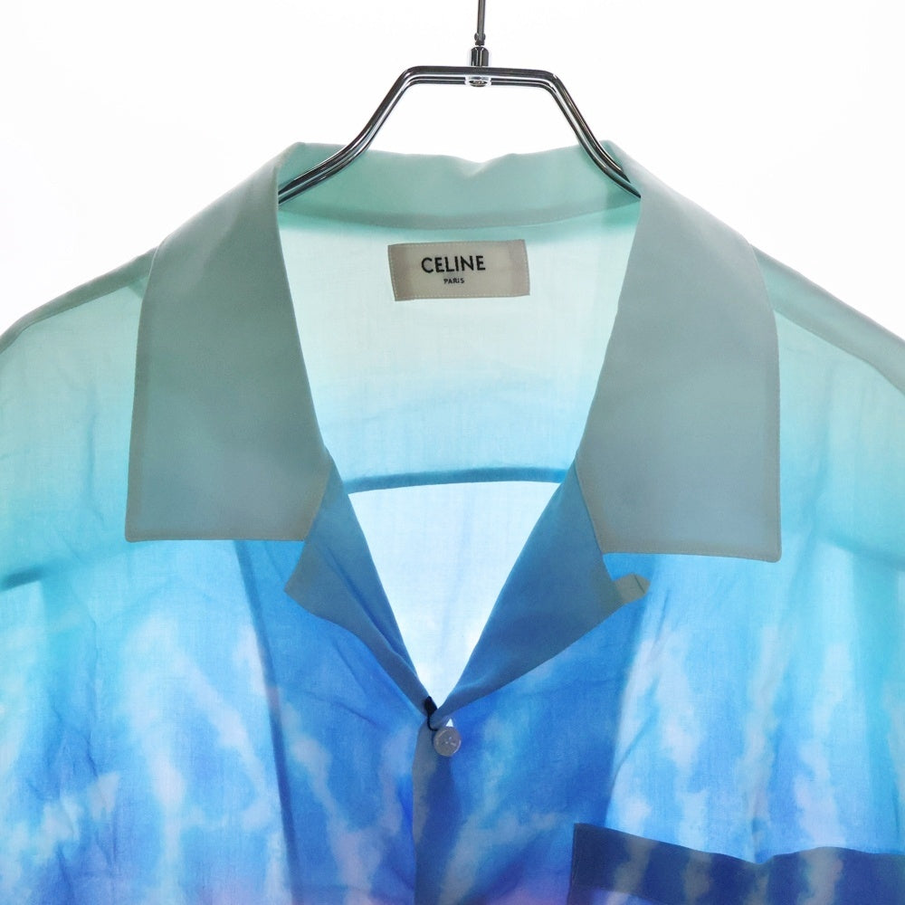 CELINE(セリーヌ) 22SS HEAVENLY DAYS アーティストプリント ルーズハワイアン半袖シャツ マルチ ブルー 2C517357Q