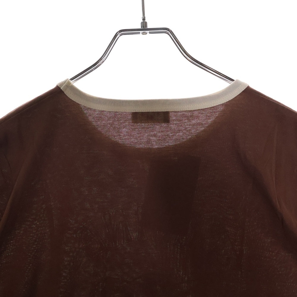 CELINE(セリーヌ) 70'S T-SHIRT WITH CRACKED EFFECT 2X97I671Q.25EL クラックドエフェクトロゴ クルーネック半袖Tシャツ レディース ブラウン