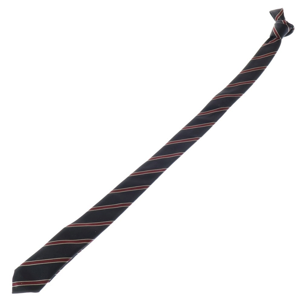 SAINT LAURENT PARIS(サンローランパリ) ストライプ シルクネクタイ ブラック/レッド