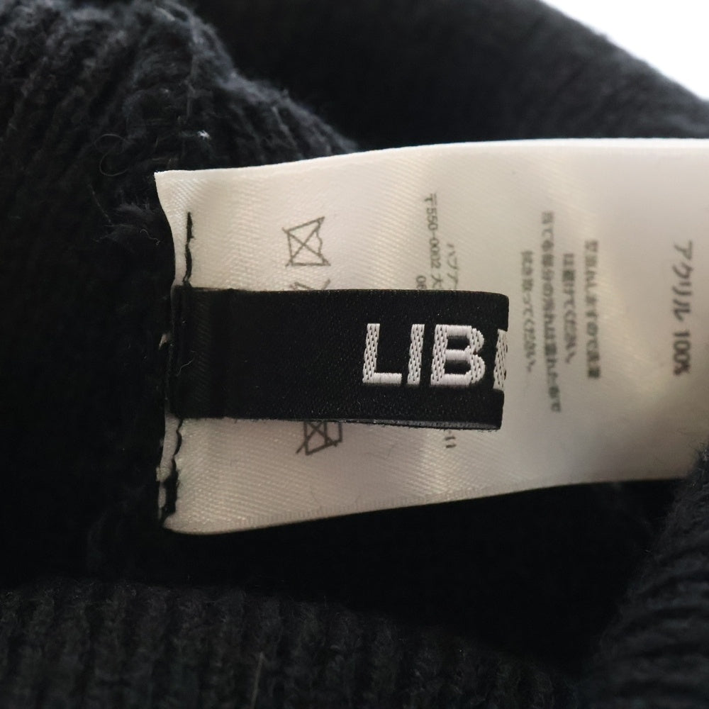LIBERE(リベーレ) ワッペンロゴ ラバーパッチ ビーニー ニット帽 ブラック