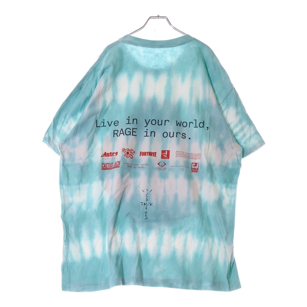 Cactus Jack(カクタスジャック) Fortnite Astronomical Tour Merch World Tie Dye T-shirts タイダイ フォートナイトツアー 総柄プリントTシャツ マルチカラー