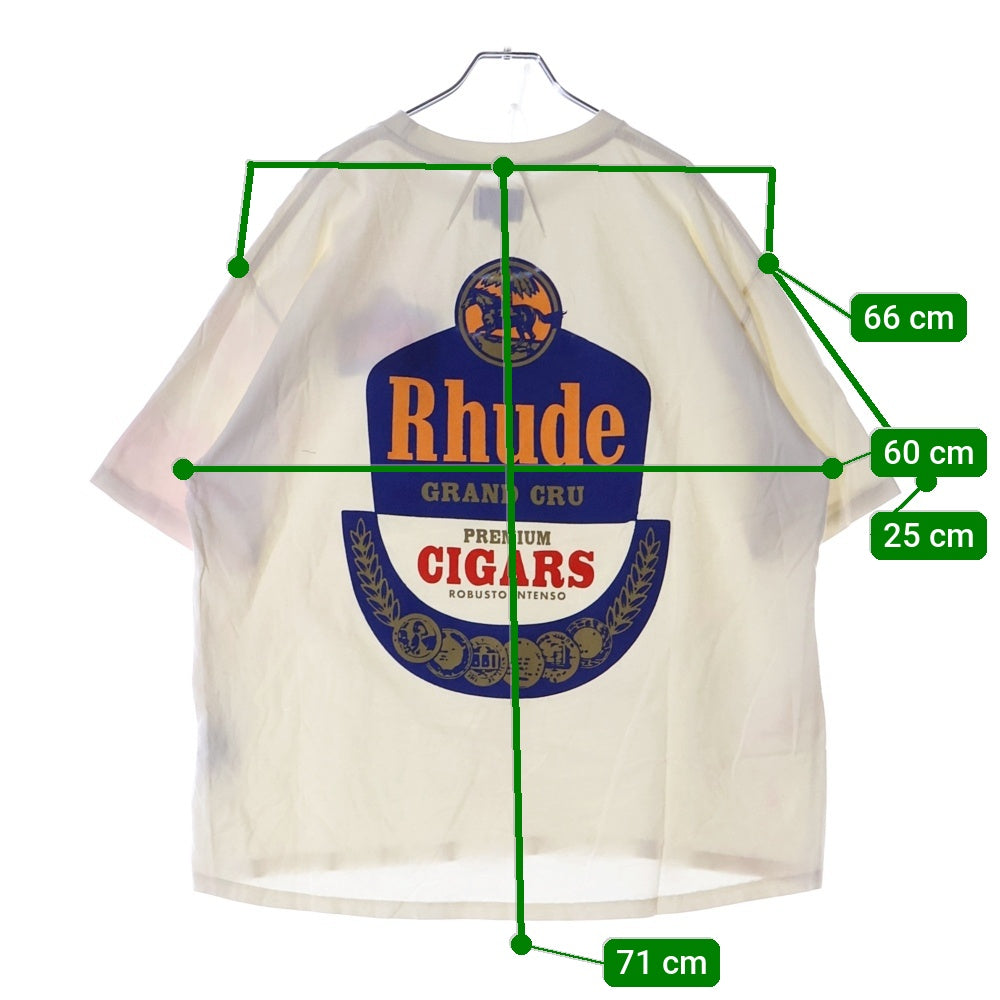 RHUDE(ルード) GRAND CRU TEE グラン クリュ プリント クルーネック 半袖 Tシャツ カットソー アイボリー RHPS24TT05012611