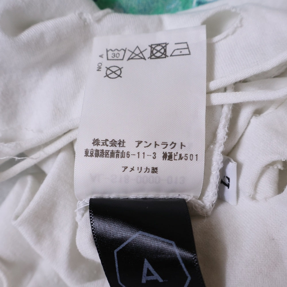ALCHEMIST(アルケミスト) 18SS KOOL SKULL スカル プリント カットオフ 半袖Tシャツ ホワイト AL-S18-0000-013
