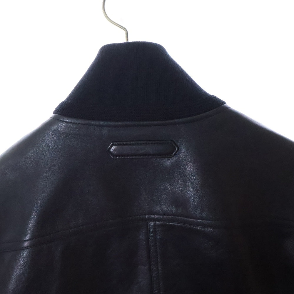TOM FORD(トムフォード) Leather bomber jacket TFL638 レザーボンバージャケット ジップアップ ブラック