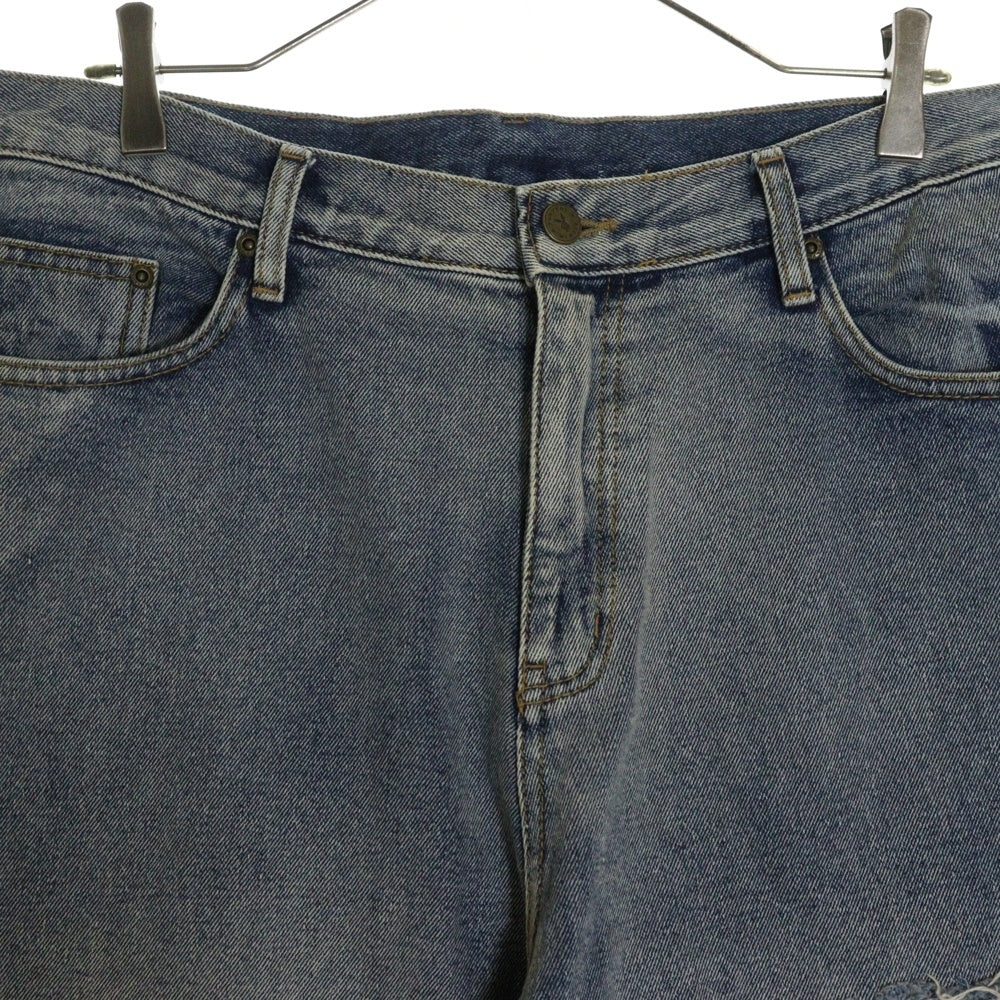 WKNDRS(ウィークエンダーズ) ×PLAYBOY PATCH BAGGY JEANS ×プレイボーイ パッチワーク バギーデニムパンツ ブルー