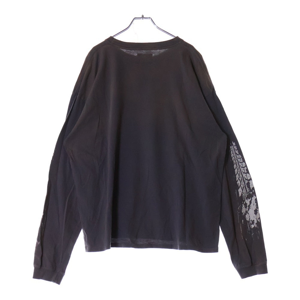 RHUDE(ルード) Dakar91 Longsleeve Tee ダカール 袖プリント ブラウン 長袖カットソー