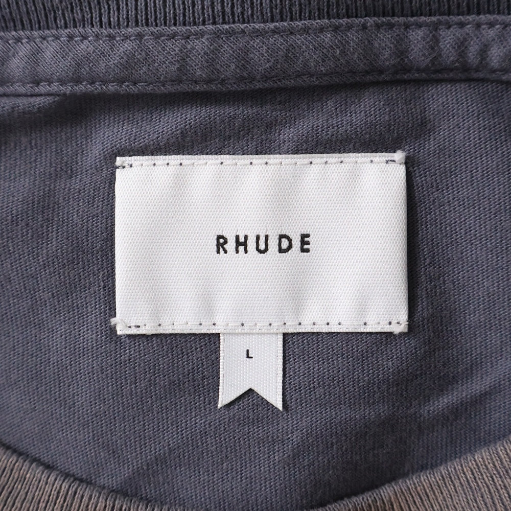 RHUDE(ルード) Dakar91 Longsleeve Tee ダカール 袖プリント ブラウン 長袖カットソー