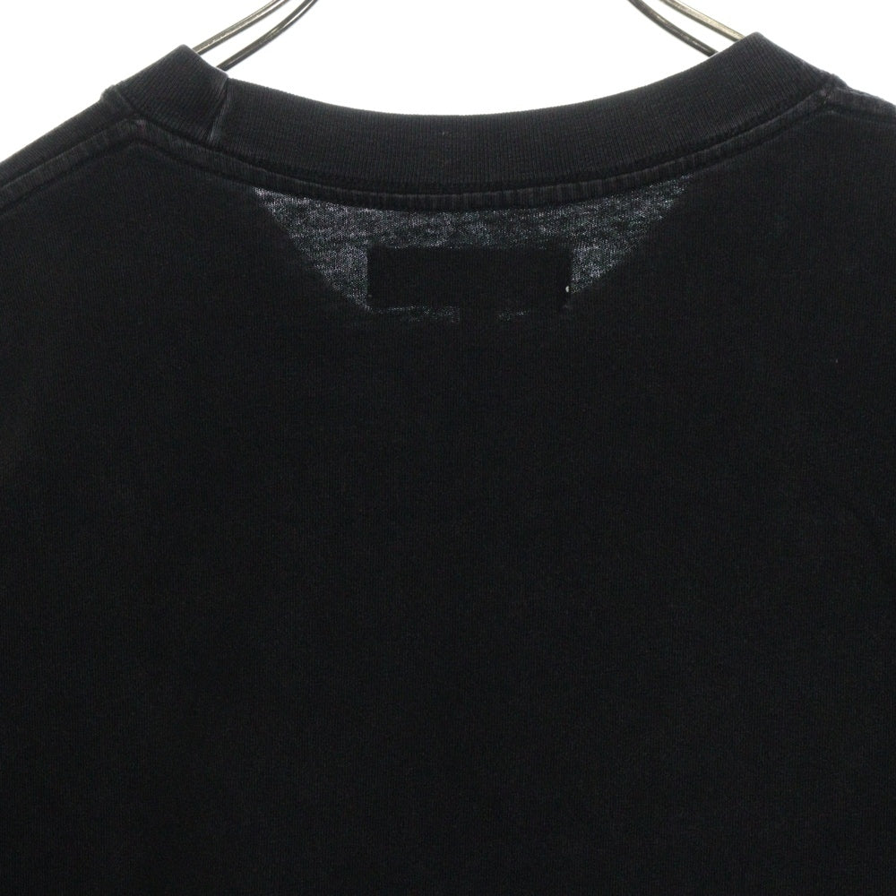SALUTE(サルーテ) VINTAGE WASHED TEE ヴィンテージ加工 花柄デザイン プリントTシャツ ブラック