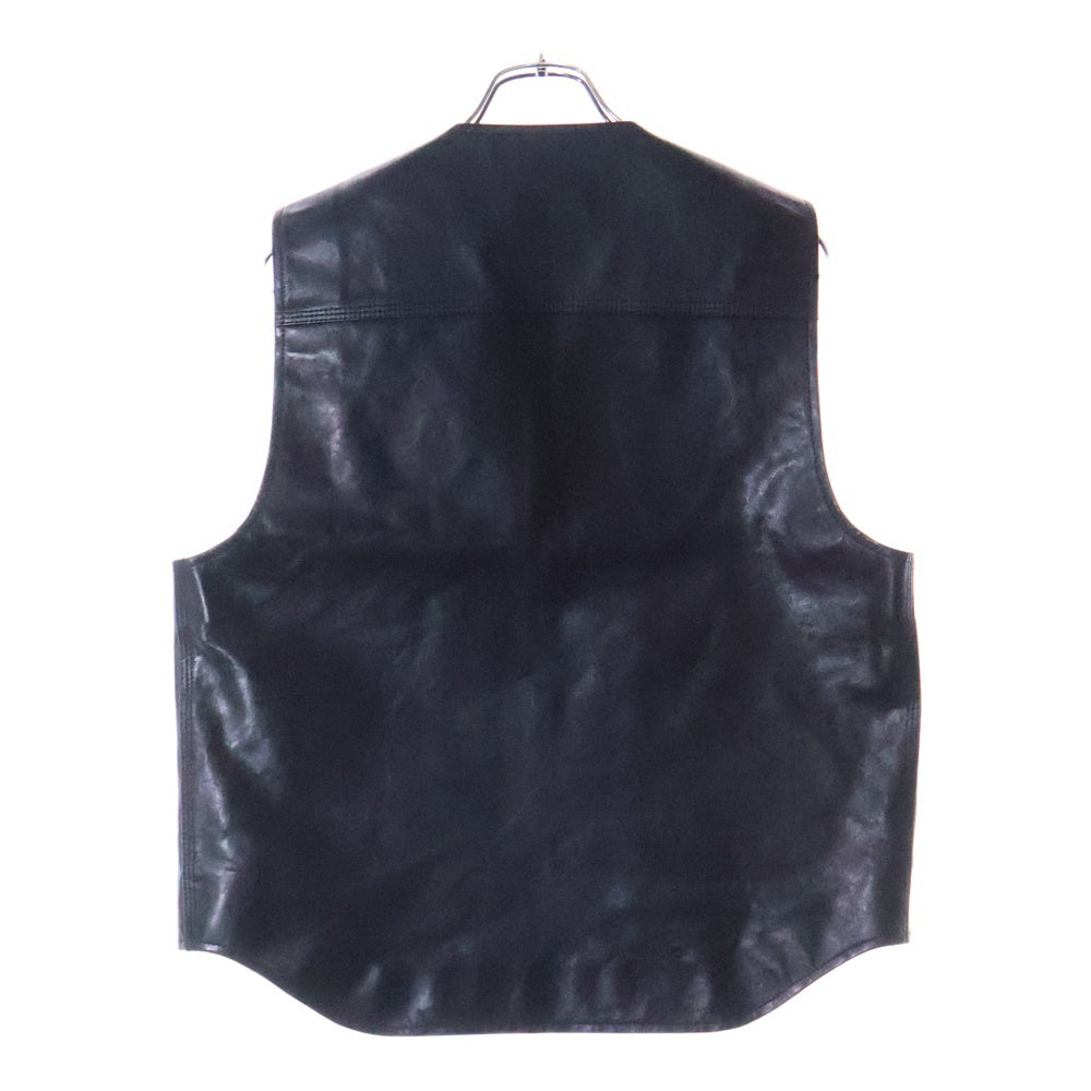 1017 ALYX 9SM(アリクス) 24SS Lightercap Leather Vest AAMOU0479LE01 ライターキャップ レザー ジップアップベスト ブラック