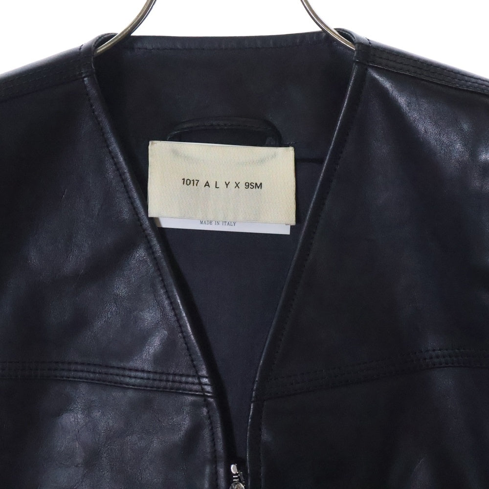 1017 ALYX 9SM(アリクス) 24SS Lightercap Leather Vest AAMOU0479LE01 ライターキャップ レザー ジップアップベスト ブラック