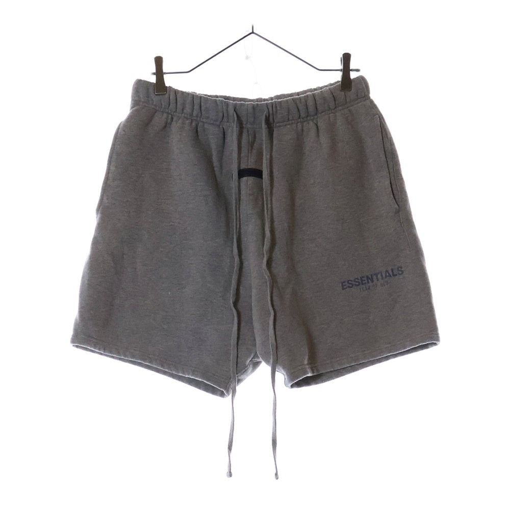 FEAR OF GOD ESSENTIALS(フィアオブゴッド エッセンシャルズ) ラバーロゴショートパンツ ドローストリングハーフパンツ グレー