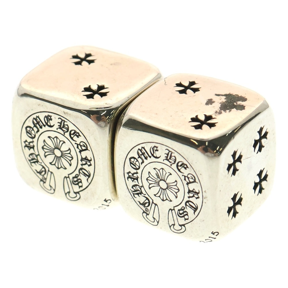 CHROME HEARTS(クロムハーツ) DICE ダイス 2015年 クリスマス限定 ノベルティ クロスボタン サイコロ置物 シルバー