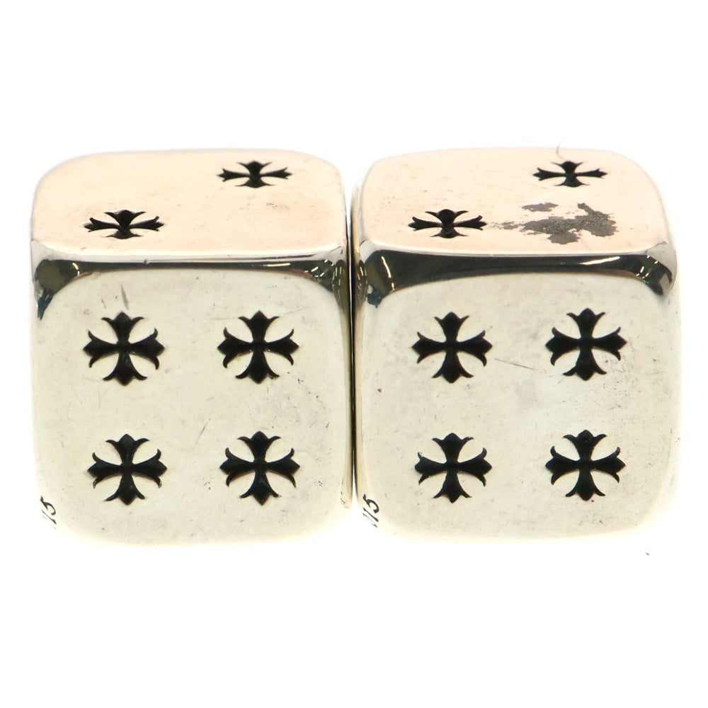 CHROME HEARTS(クロムハーツ) DICE ダイス 2015年 クリスマス限定 ノベルティ クロスボタン サイコロ置物 シルバー