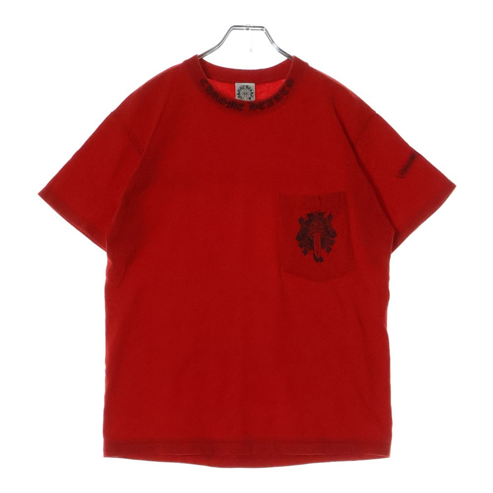 CHROME HEARTS(クロムハーツ) OLD NECK LOGO DAGGER TEE オールド ネックロゴ ダガー プリント 半袖Tシャツ カットソー レッド