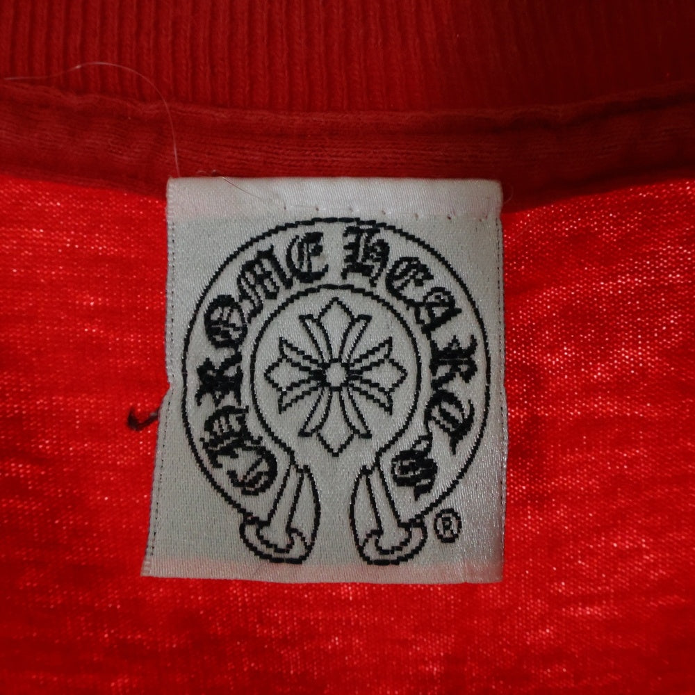 CHROME HEARTS(クロムハーツ) OLD NECK LOGO DAGGER TEE オールド ネックロゴ ダガー プリント 半袖Tシャツ カットソー レッド