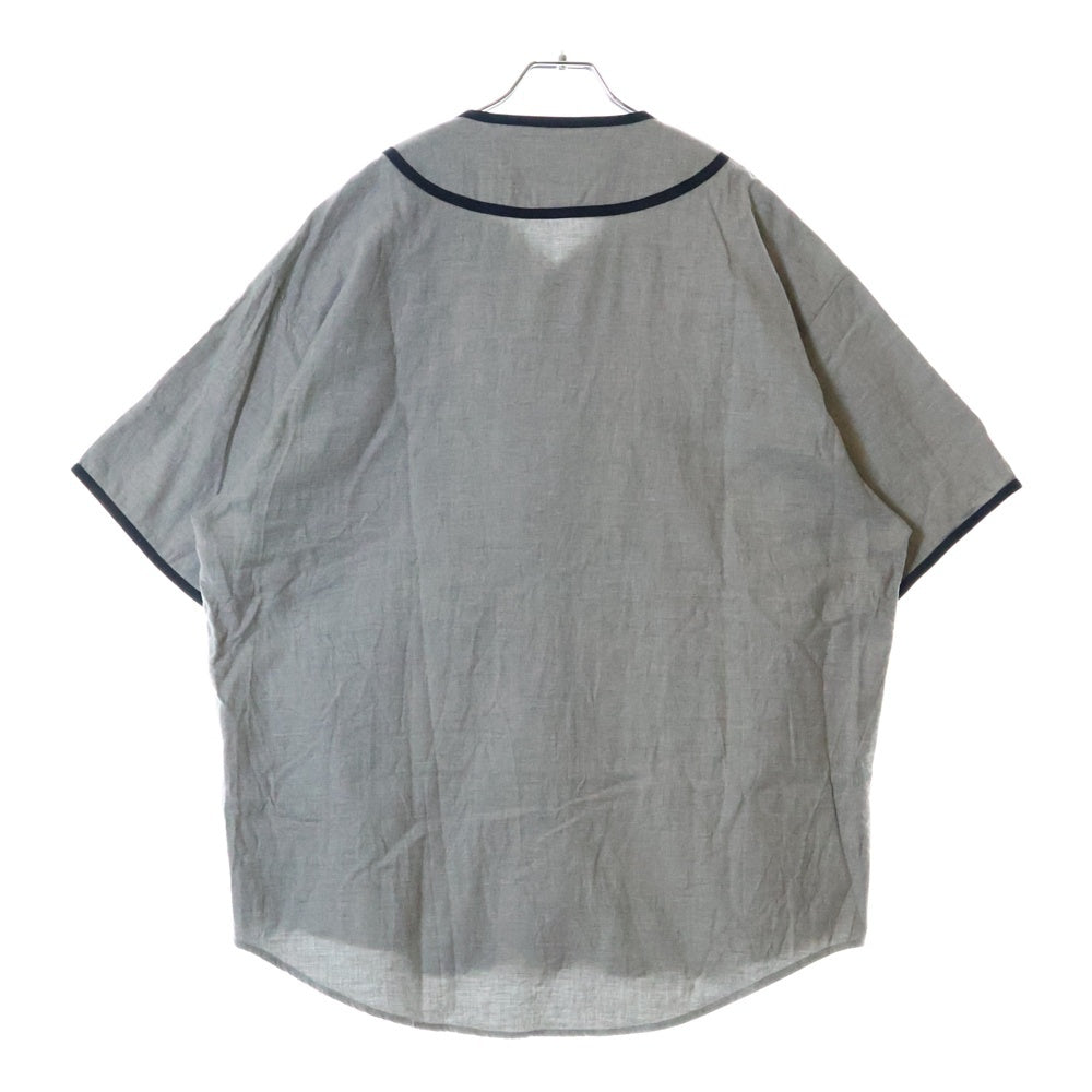 WTAPS(ダブルタップス) 25SS LEAGUE SS COTTON TWILL ベースボール半袖シャツ グレー 251TQDT_SHM09