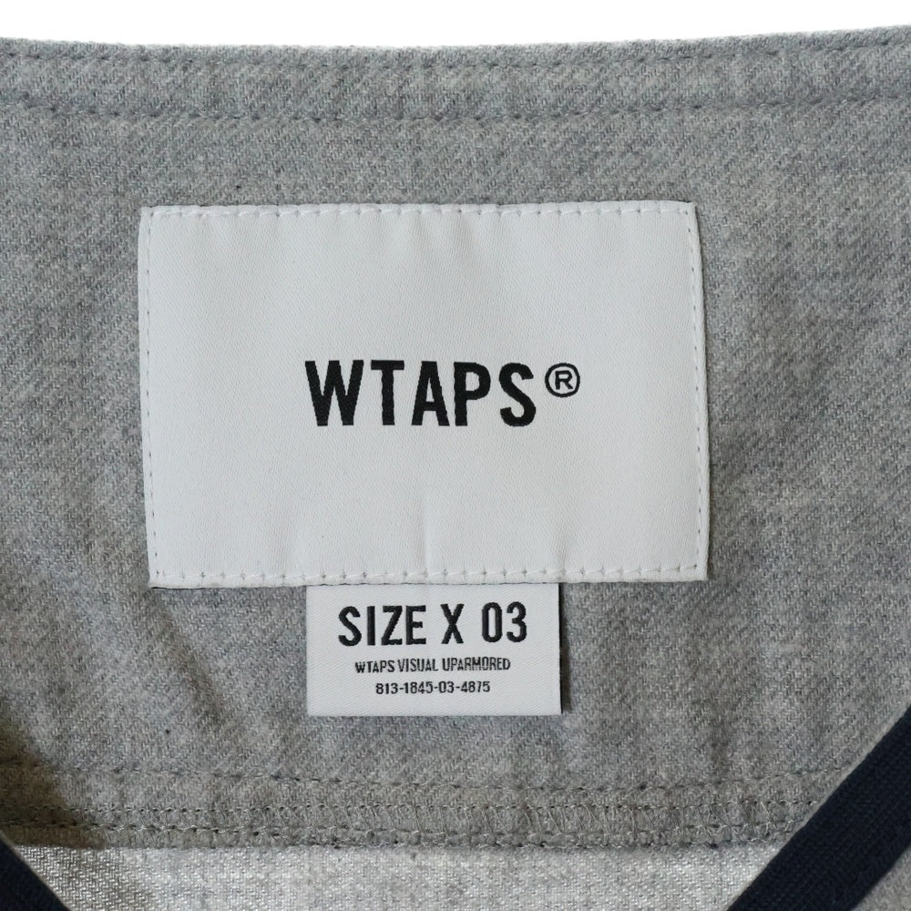 WTAPS(ダブルタップス) 25SS LEAGUE SS COTTON TWILL ベースボール半袖シャツ グレー 251TQDT_SHM09