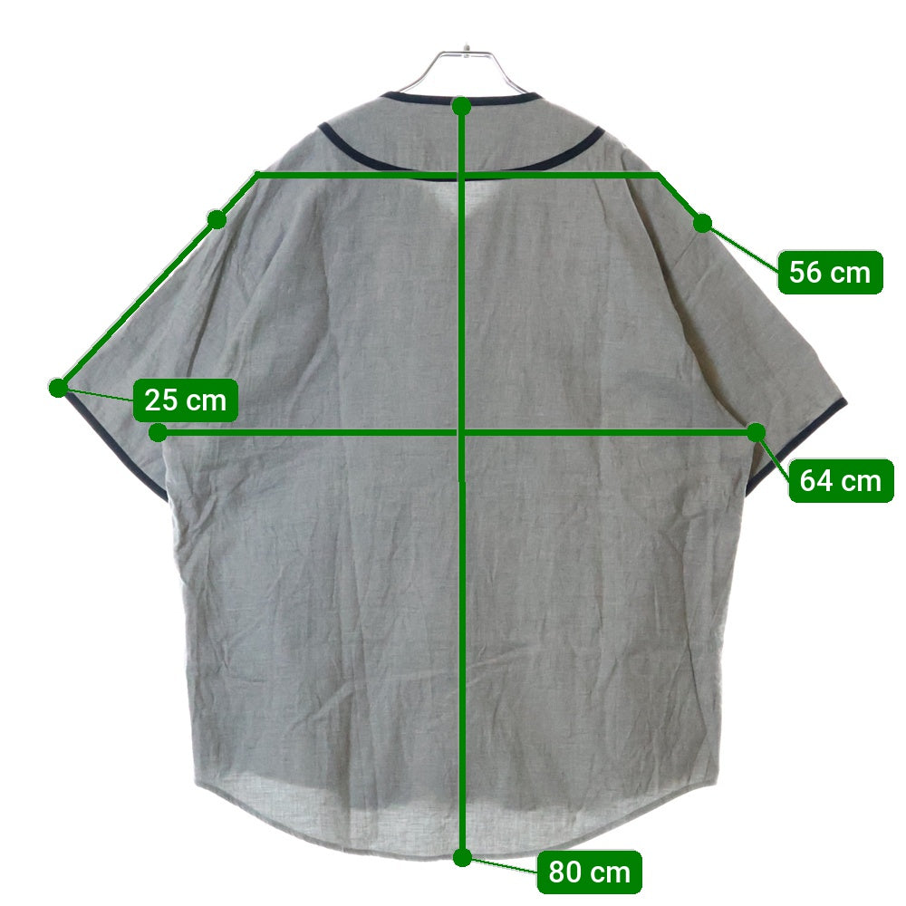 WTAPS(ダブルタップス) 25SS LEAGUE SS COTTON TWILL ベースボール半袖シャツ グレー 251TQDT_SHM09
