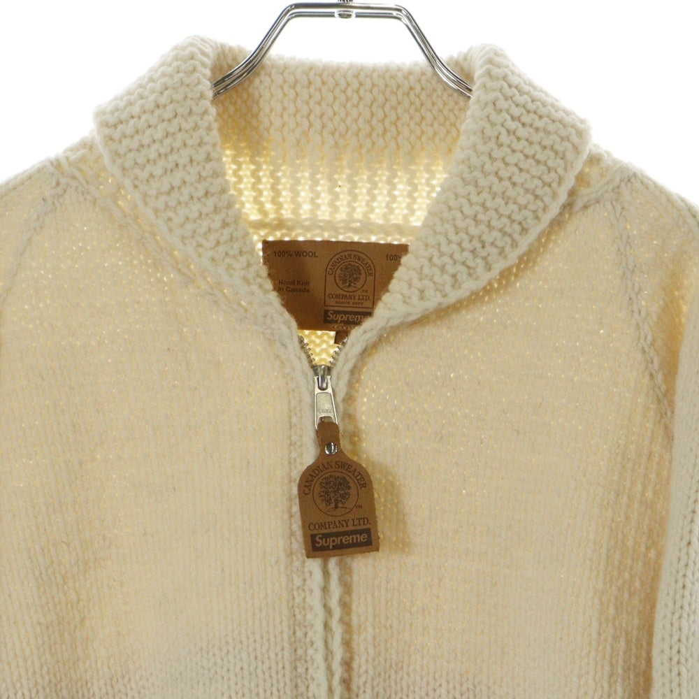 SUPREME(シュプリーム) 22AW BOX LOGO COWICHAN SWEATER ボックスロゴ カウチン ジップップニットセーター アイボリー