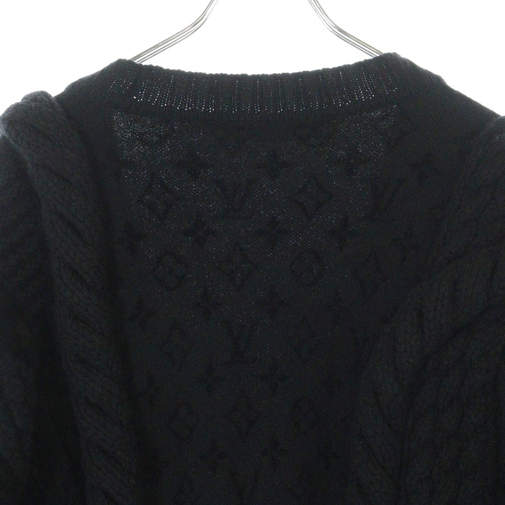 LOUIS VUITTON(ルイヴィトン) チャンキーウールブレンド ケーブルカーディガン モノグラム ブラック 1AHC22 RM251M SUR HSN71W