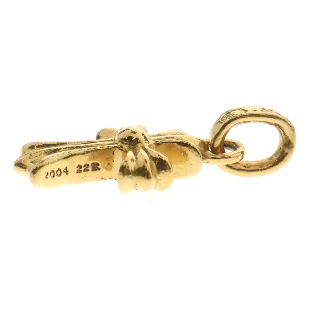 CHROME HEARTS(クロムハーツ) 22K CRS BBYFAT P/SAP ベイビーファットクロス PAVEサファイア ペンダントトップ ゴールド BCA036