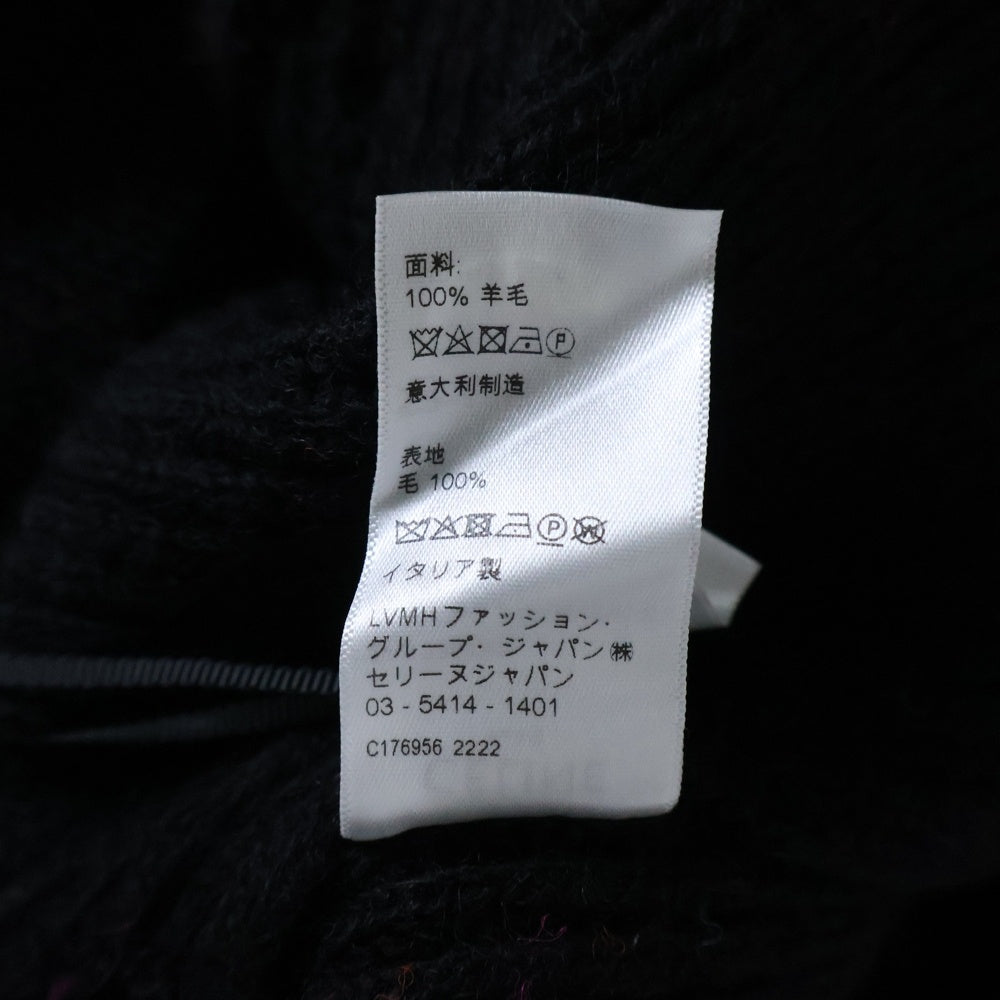 CELINE(セリーヌ) スキージャカード フーデッドウールニットパーカー ブラック 2AC23579S