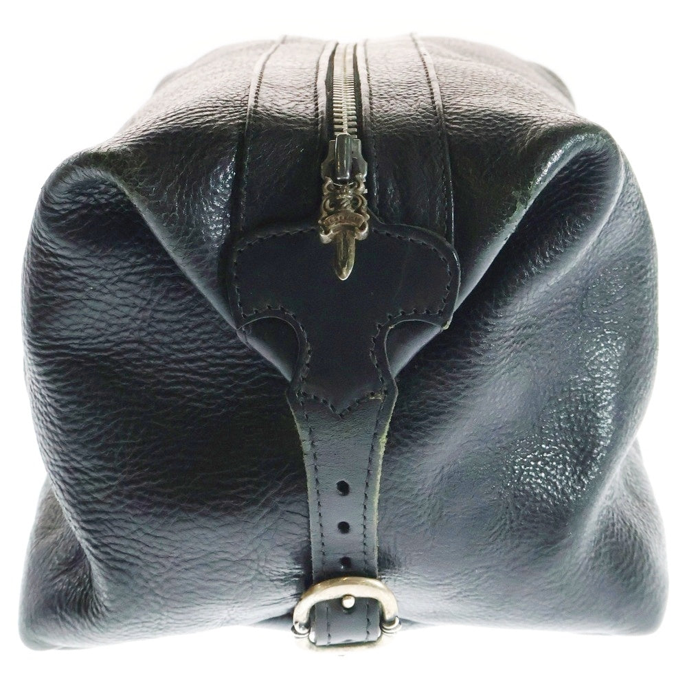 CHROME HEARTS(クロムハーツ) フレアパッチ ブラックレザシェービングバッグ ブラックレザー