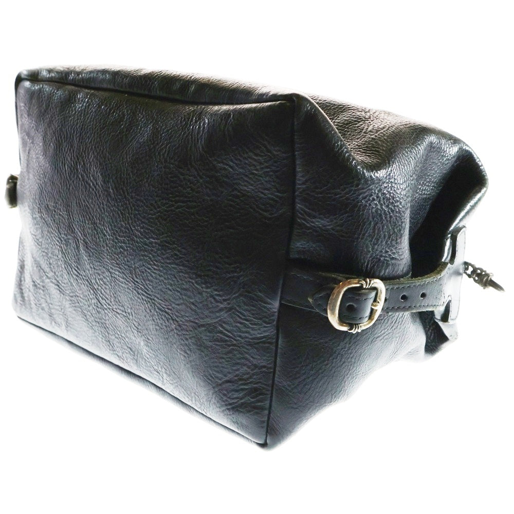 CHROME HEARTS(クロムハーツ) フレアパッチ ブラックレザシェービングバッグ ブラックレザー