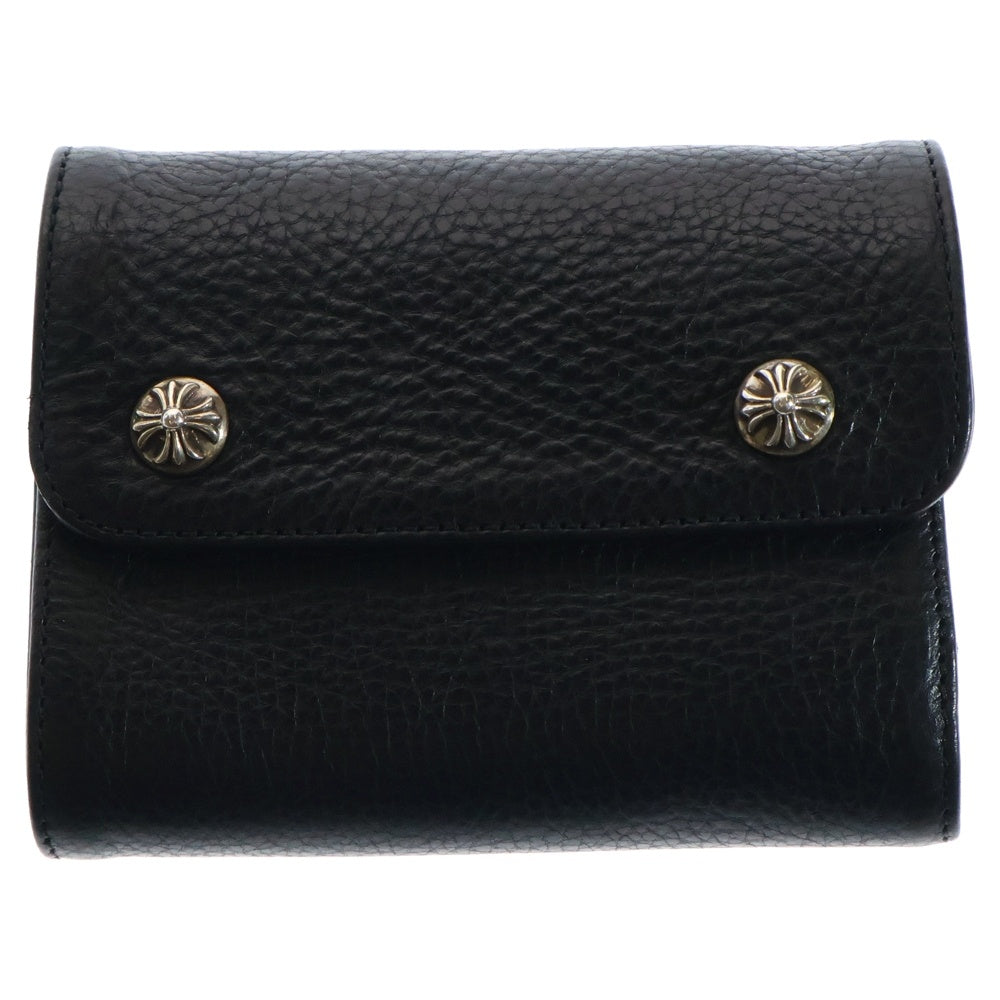 CHROME HEARTS(クロムハーツ) WAVE MINI ウェーブミニ レザーウォレット 財布 ブラック BCA373
