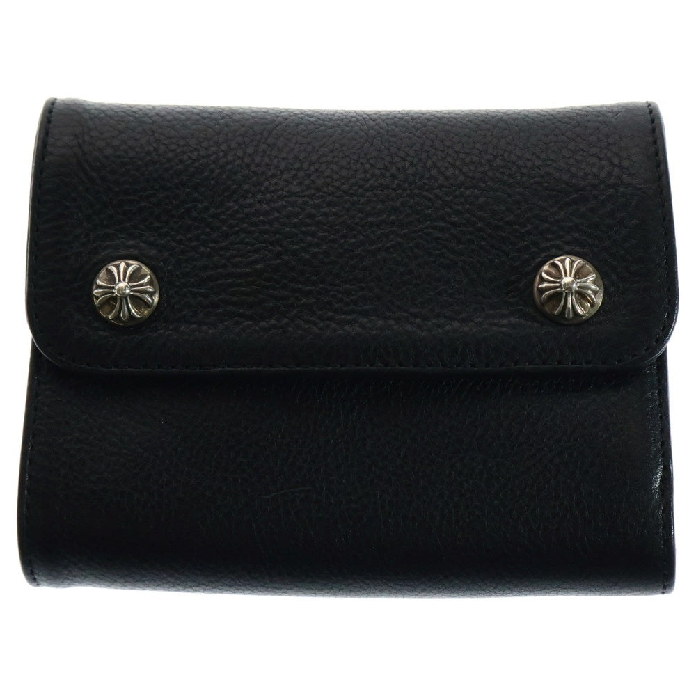 CHROME HEARTS(クロムハーツ) WAVE MINI ウェーブミニ レザーウォレット 財布 ブラック BCA373