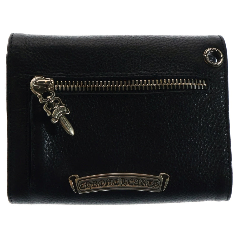 CHROME HEARTS(クロムハーツ) WAVE MINI ウェーブミニ レザーウォレット 財布 ブラック BCA373