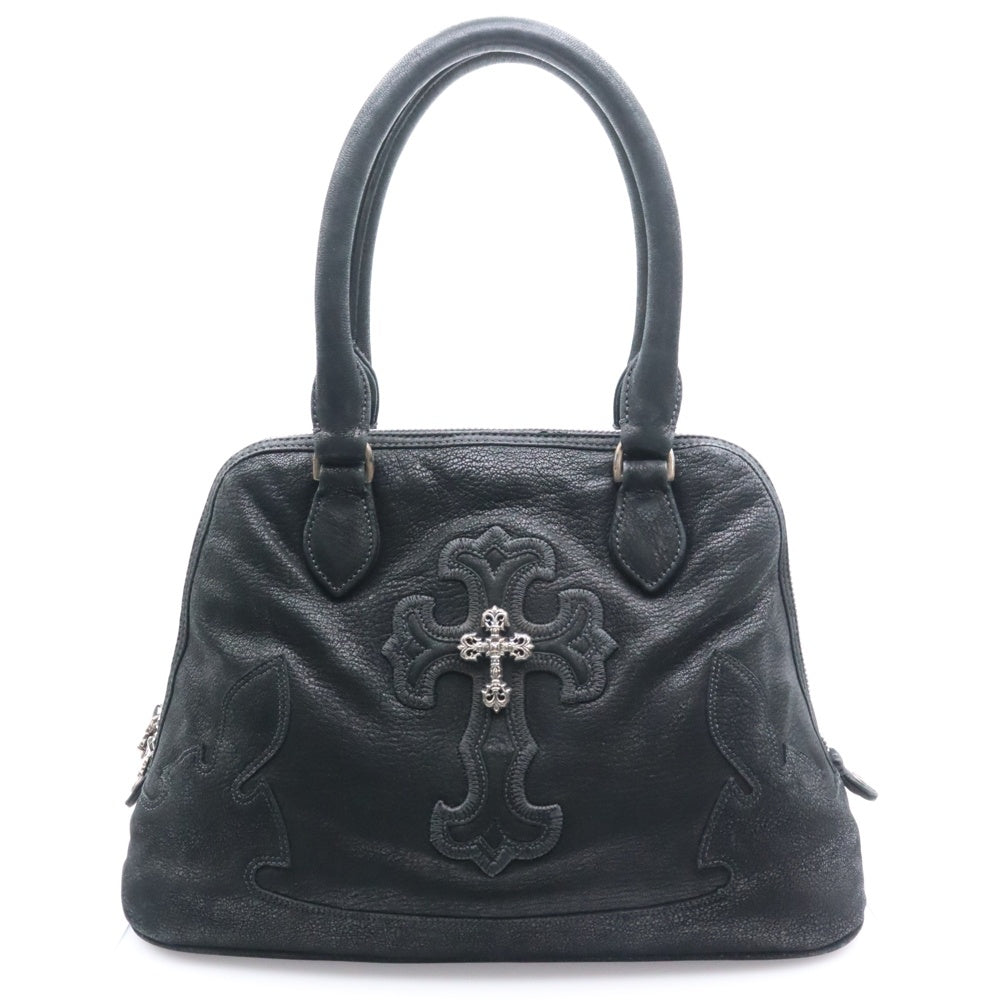 CHROME HEARTS(クロムハーツ) #1 SLOUCHY MO スラウチー フィリグリークロス装飾フレアニーデストロイレザーハンドバッグ