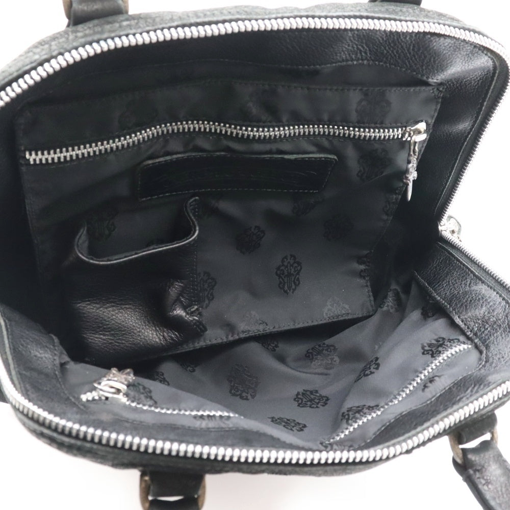 CHROME HEARTS(クロムハーツ) #1 SLOUCHY MO スラウチー フィリグリークロス装飾フレアニーデストロイレザーハンドバッグ