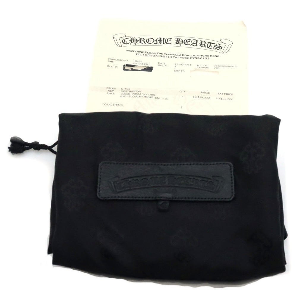 CHROME HEARTS(クロムハーツ) #1 SLOUCHY MO スラウチー フィリグリークロス装飾フレアニーデストロイレザーハンドバッグ