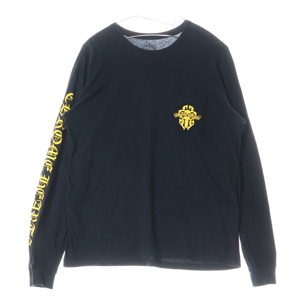 CHROME HEARTS(クロムハーツ) CH L S 1 アームロゴプリント長袖Tシャツ カットソー ブラック/イエロー